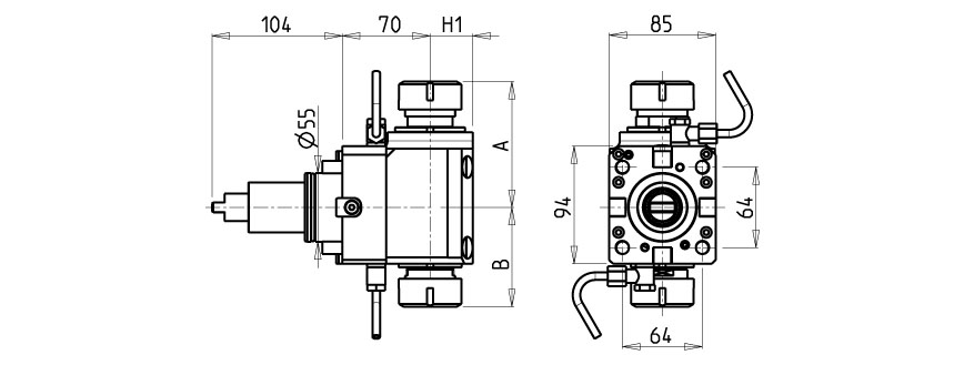 AXIAL OPPOSITE FACE TWIN DRIVEN TOOL H=70 mm